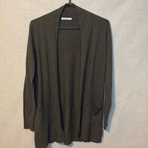 Pink Clover Stitch Fix Womens Open Cardigan‎ Small Green Viscose Long Sleeve New